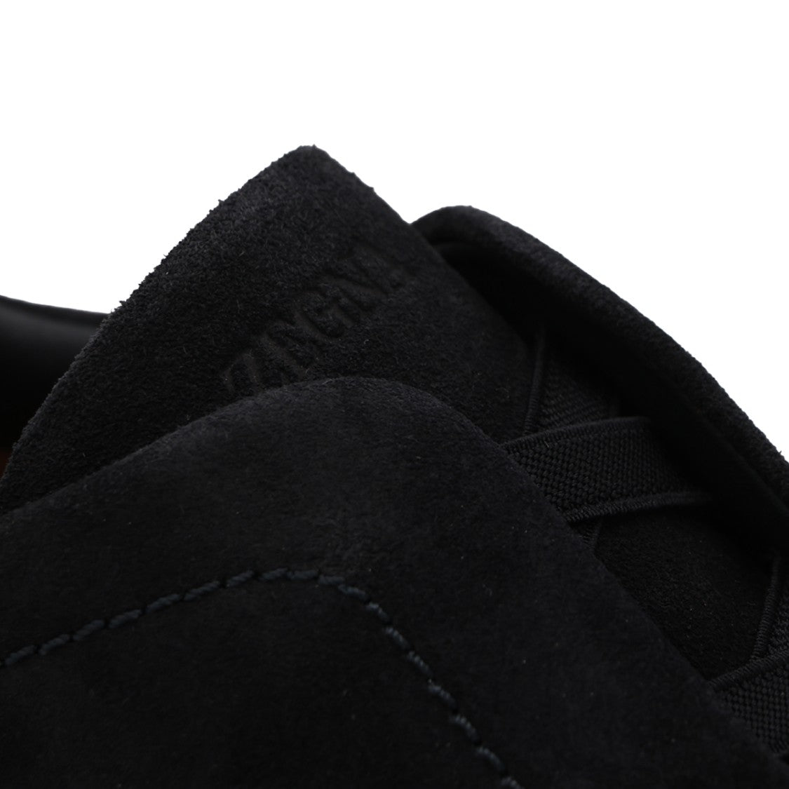 Zegna Monochromatic Black Rugged Sole Sneakers