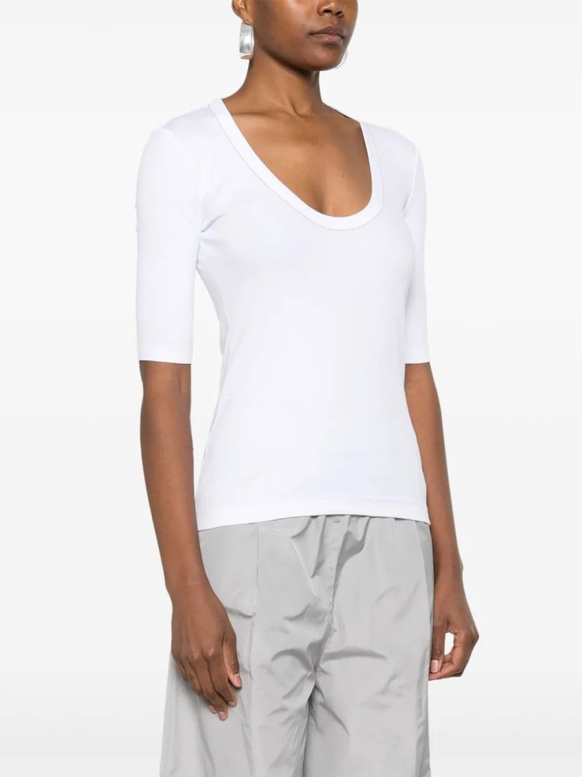 Fabiana Filippi Deep Scoop Neck Jersey T-Shirt