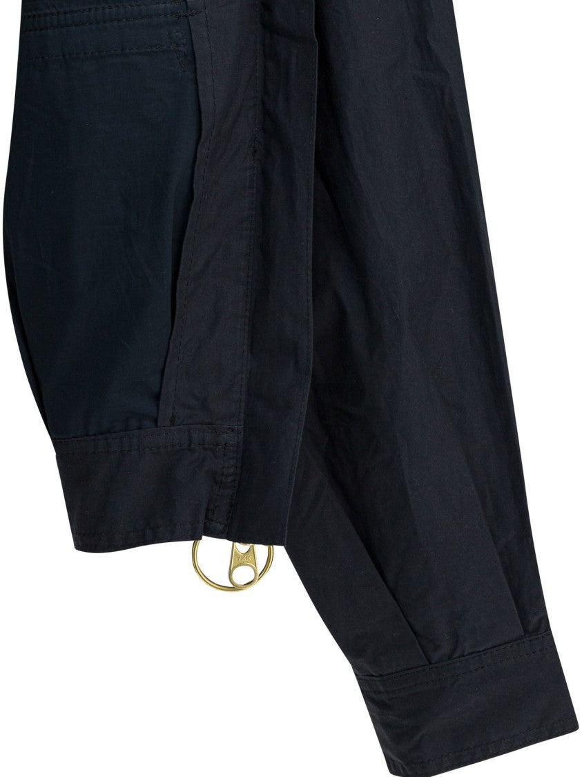 Barbour Cropped Black Cotton Jacket With High Collar And Distinctive Snap Button Details