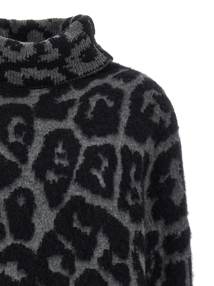 Stella Mccartney Leopard-Print Wool/Alpaca Blend Turtleneck Sweater