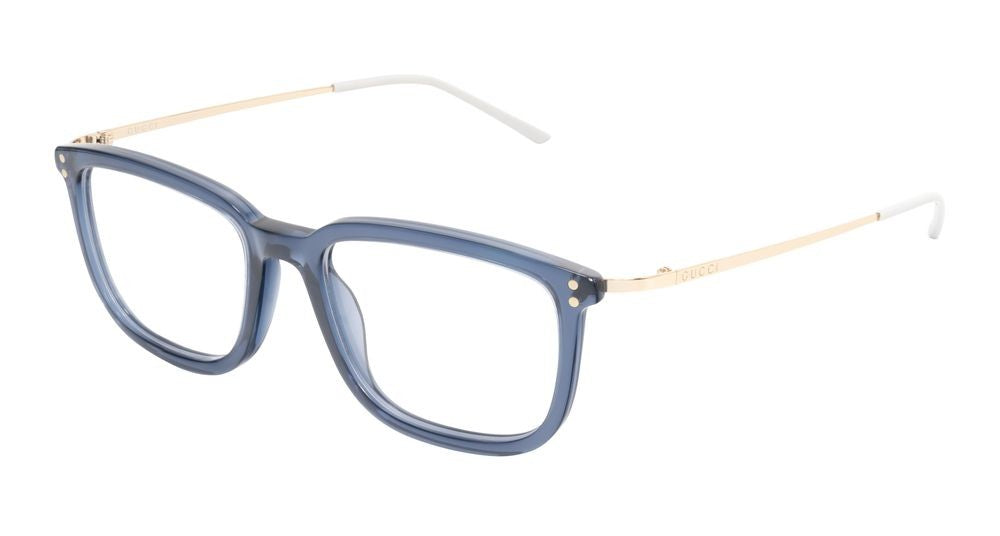 Gucci Blue Translucent Blue Gold Eyeglasses
