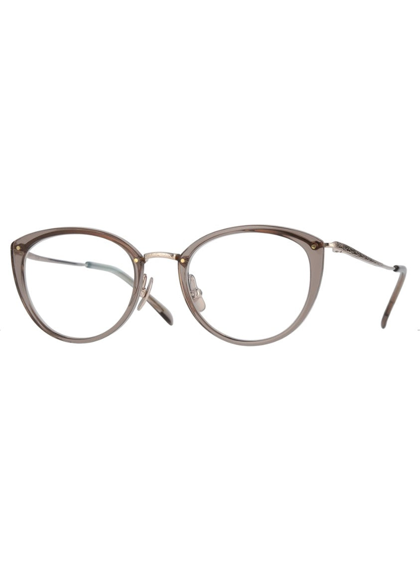Yellows Plus Grey Acetate Cat-Eye Optical Frames With Gold Accents