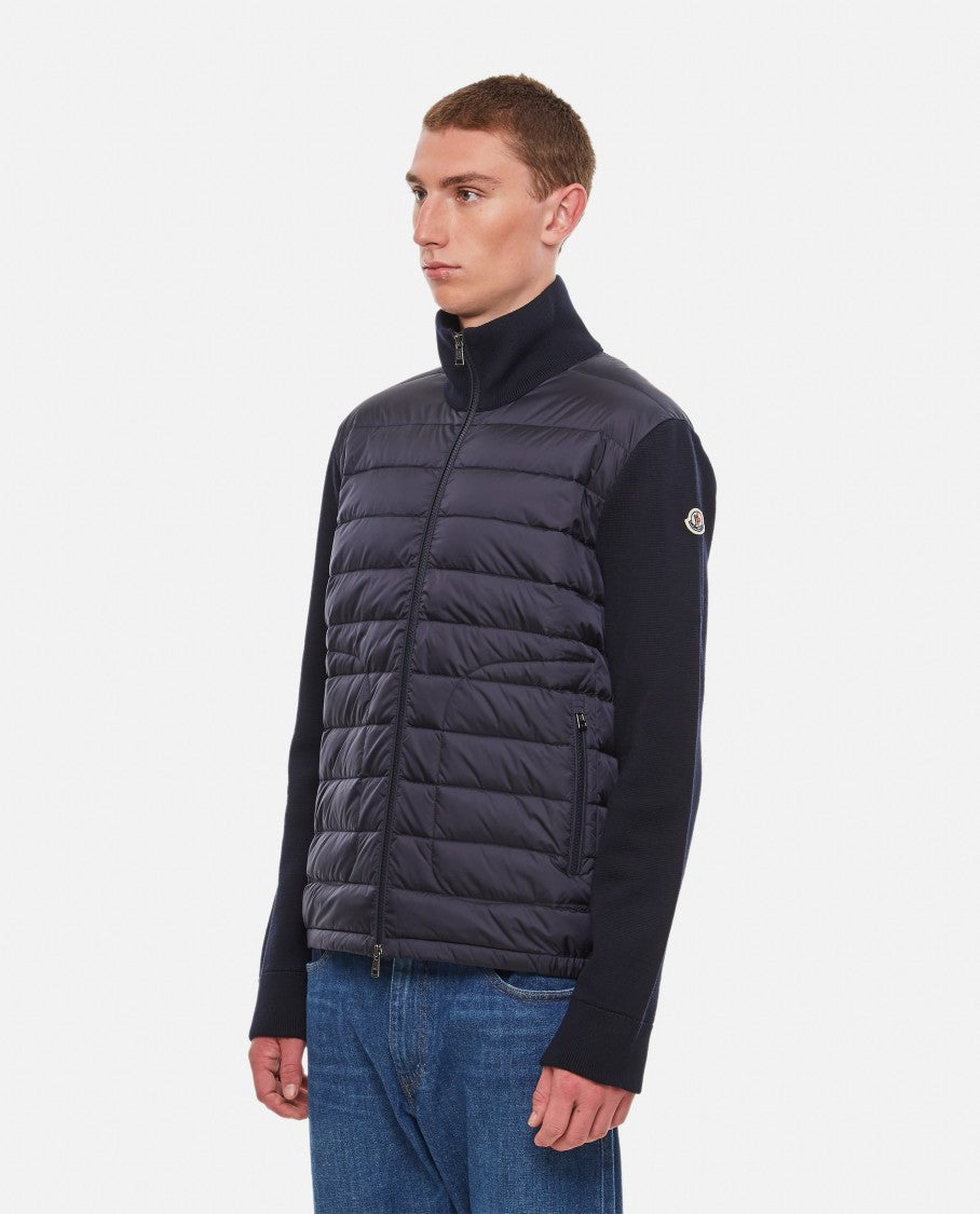 Moncler Front Zip Cardigan With Ribbed Details