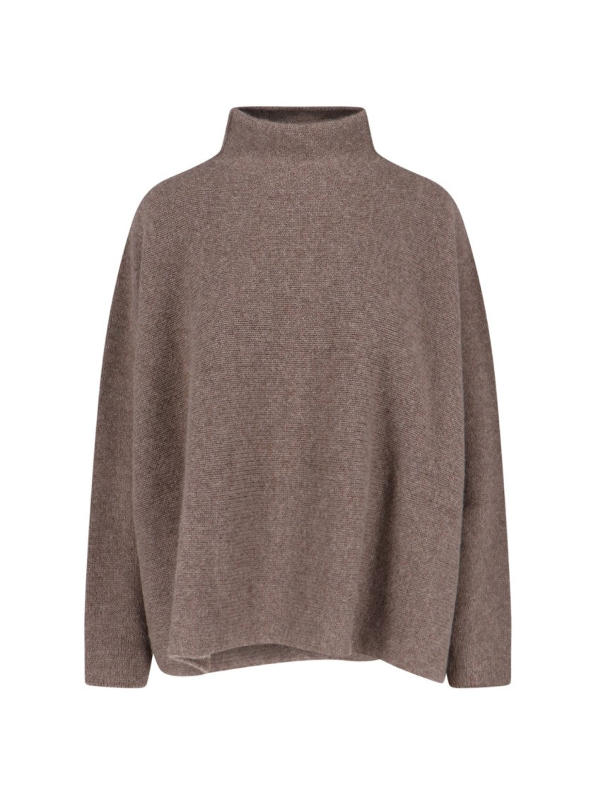 Giorgio Armani Relaxed-Fit Beige Knit Sweater With Timeless Design