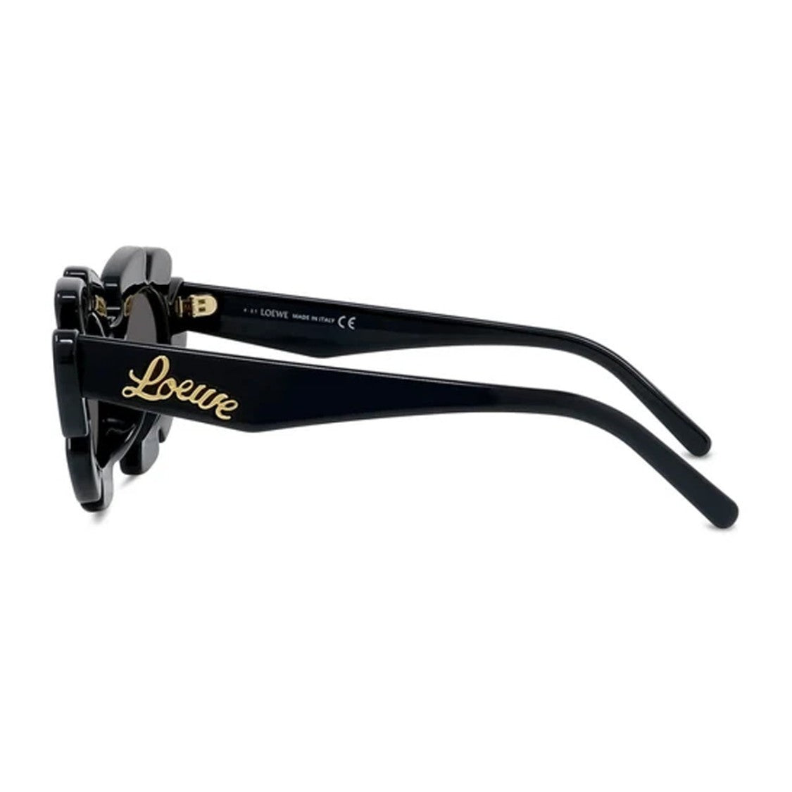 Loewe Black Lw40088u Acetate Sculptural Round Sunglasses