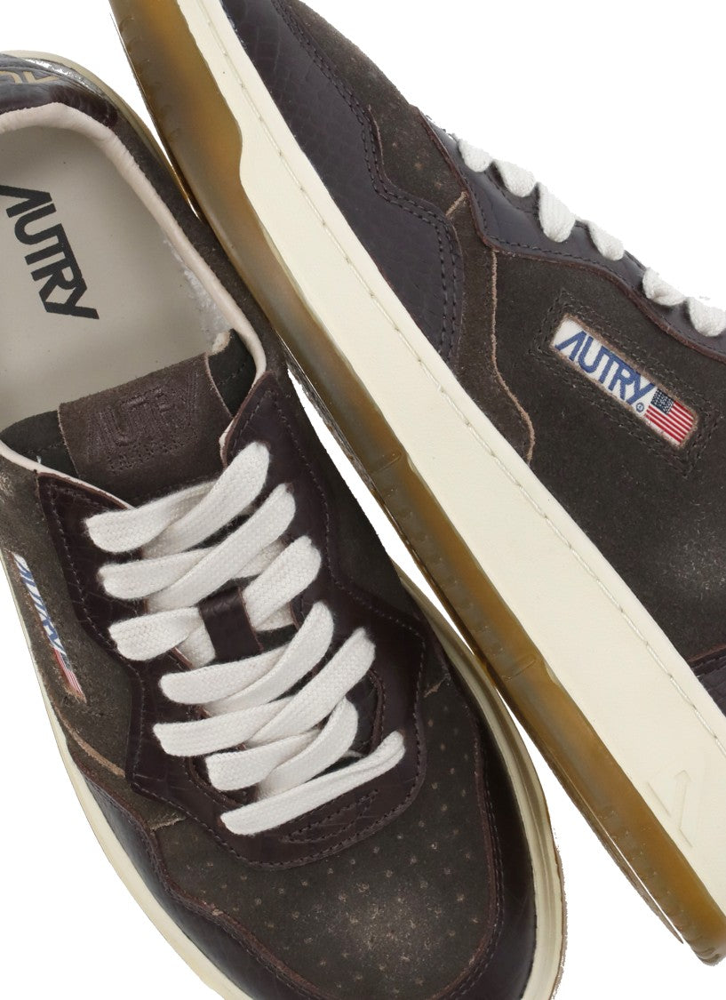 Autry Brown Tortoiseshell Heel Contrast Sneakers