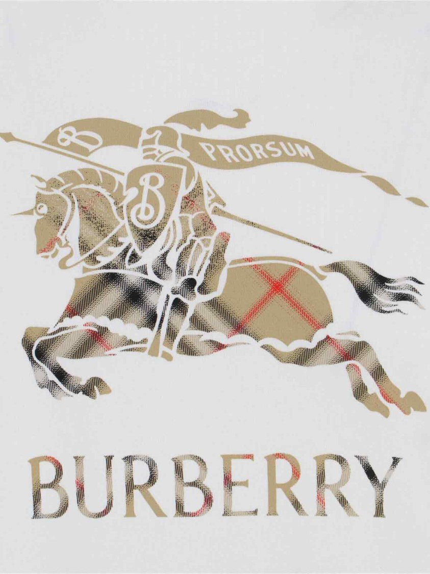 Burberry "Ekd" T-Shirt In White Cotton, Crew Neck