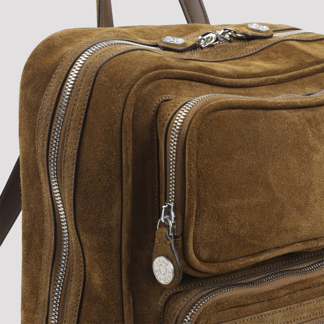 Acne Studios Structured Brown Suede Leather Backpack