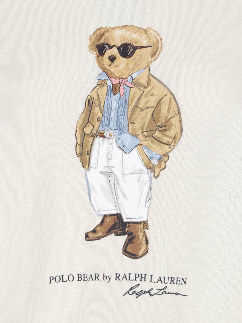 Polo Ralph Lauren White Relaxed Fit Bear Graphic Hoodie