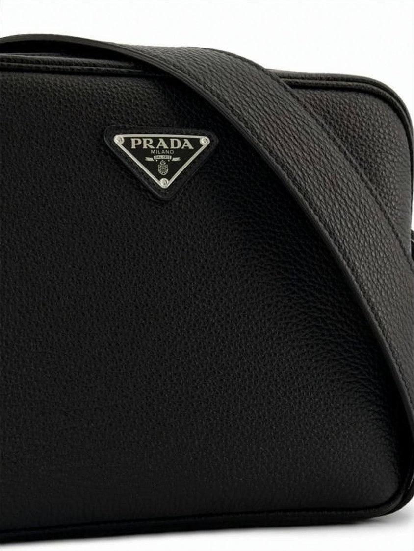 Prada Textured Calf Leather Shoulder Bag