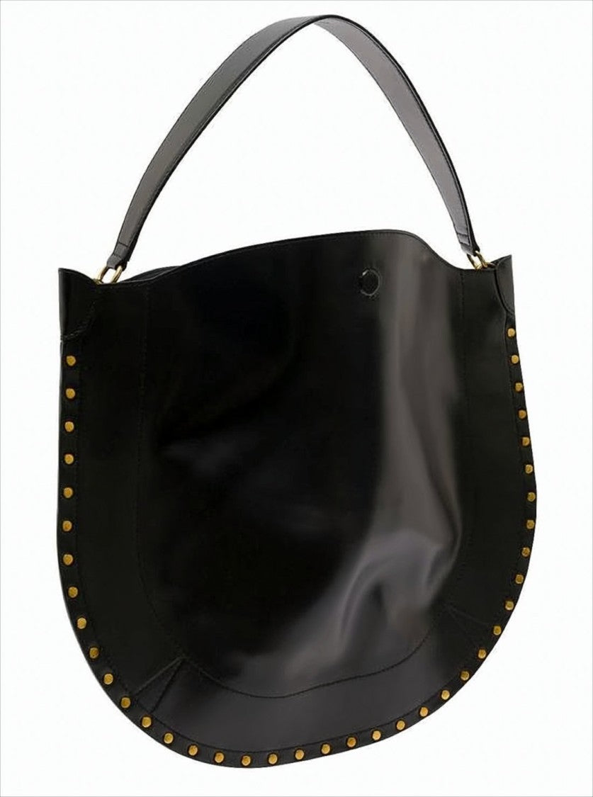 Isabel Marant Crescent-Shaped Shoulder Bag With Gold-Tone Studs