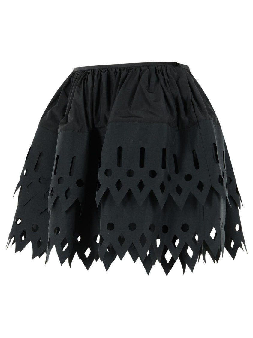 Blumarine 'Tech' Black Cotton Blend Skirt