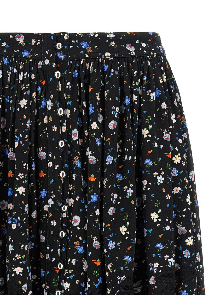 Paco Rabanne Floral Print Mini Skirt