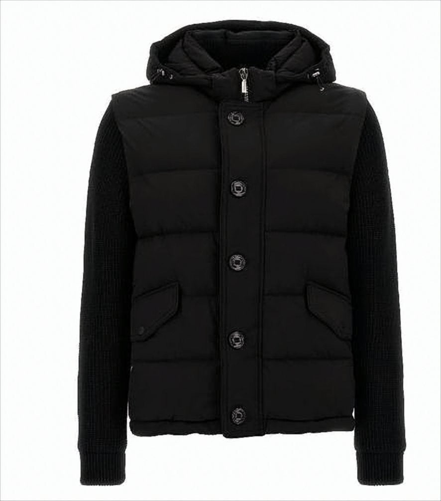 Moorer Hooded Padded Jacket With Horizontal Quilting