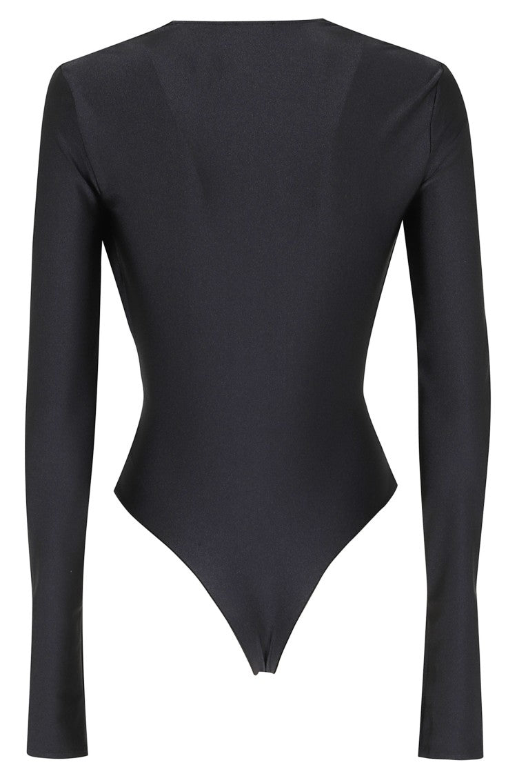 The Andamane Black Zelda Deep V-Neck Contouring Bodysuit