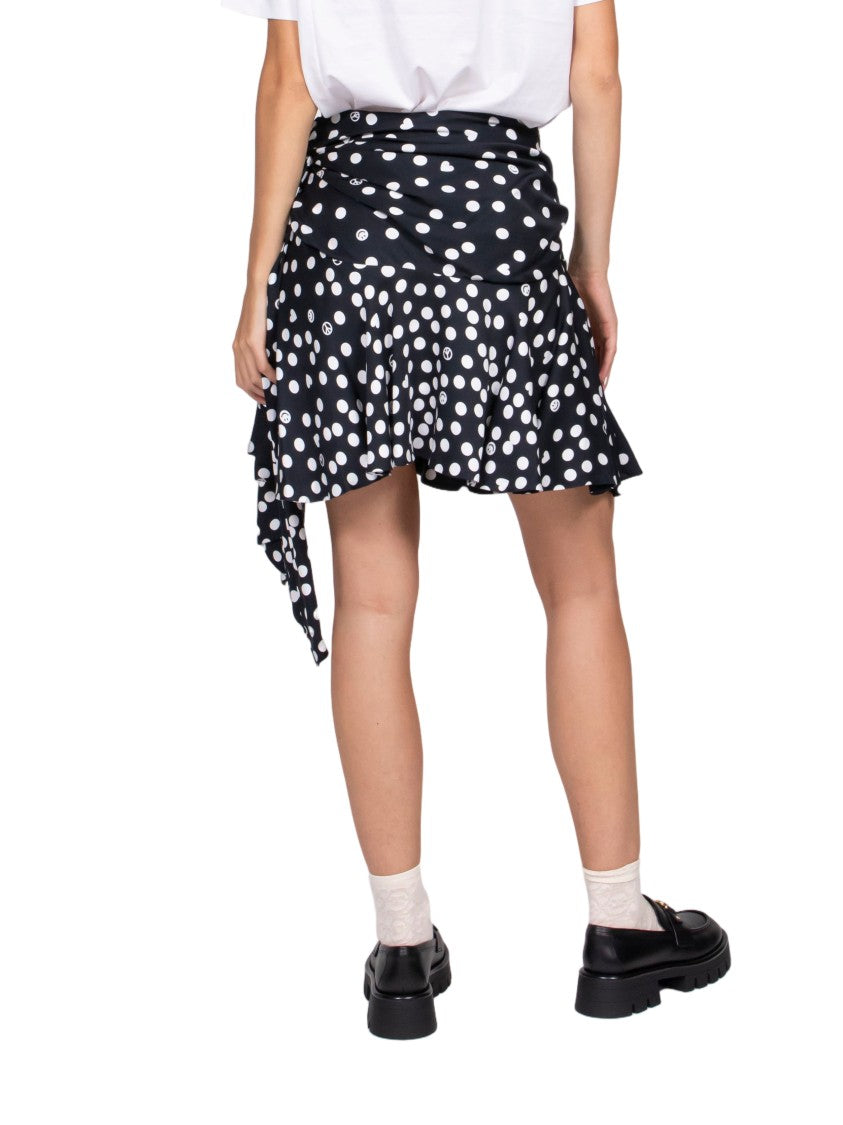Moschino Polka Dot Asymmetrical Wrap Skirt