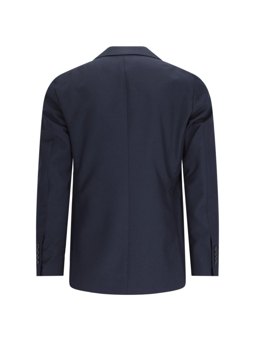 Tagliatore Blue Single Breasted Wool Blend Straight Suit