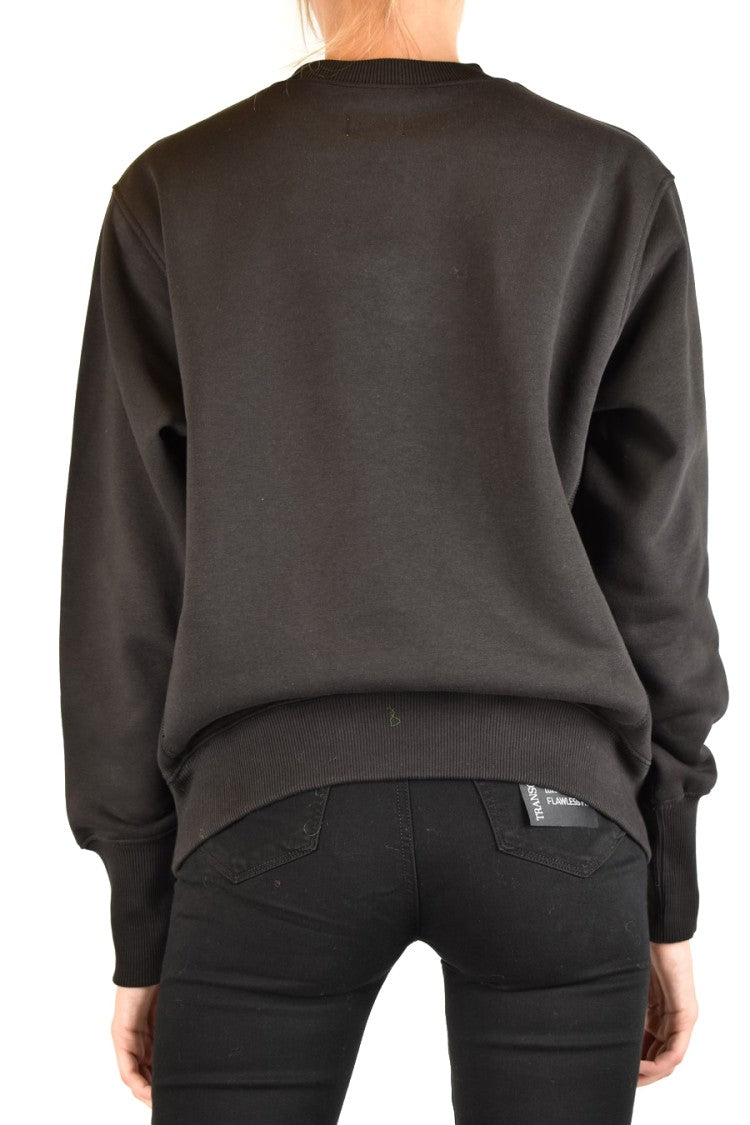 Woolrich Crew Neck Black Sweatshirt With Bold Logo