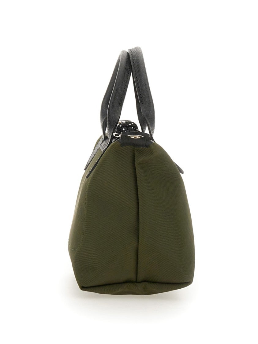 Longchamp Mini Structured Polyamide Handbag With Leather Accents