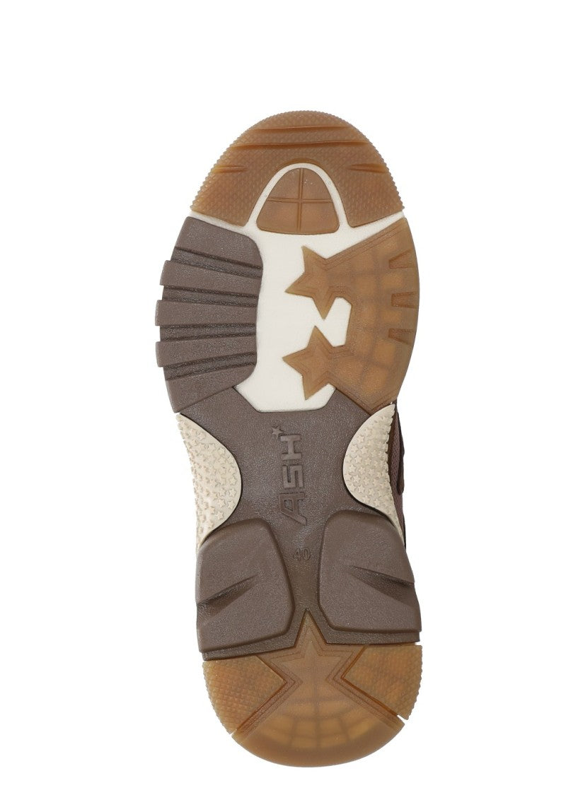 Ash Brown Addict Suede Mesh Sneakers