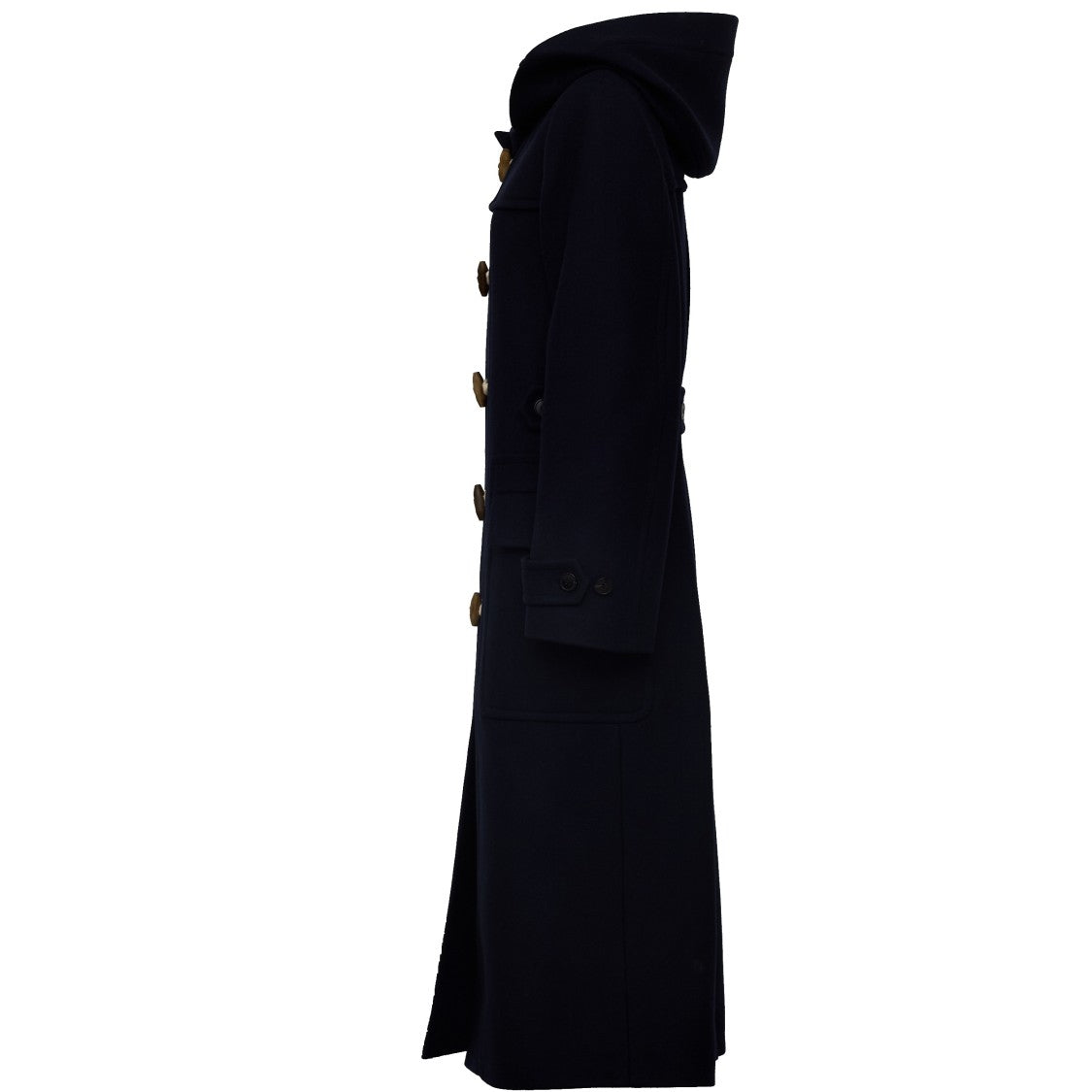 Dries Van Noten Ruffle W.W. Hooded Long Coat