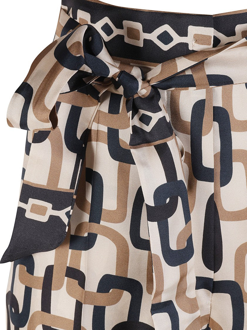 Max Mara Wide-Leg Trousers With Chain Link Pattern