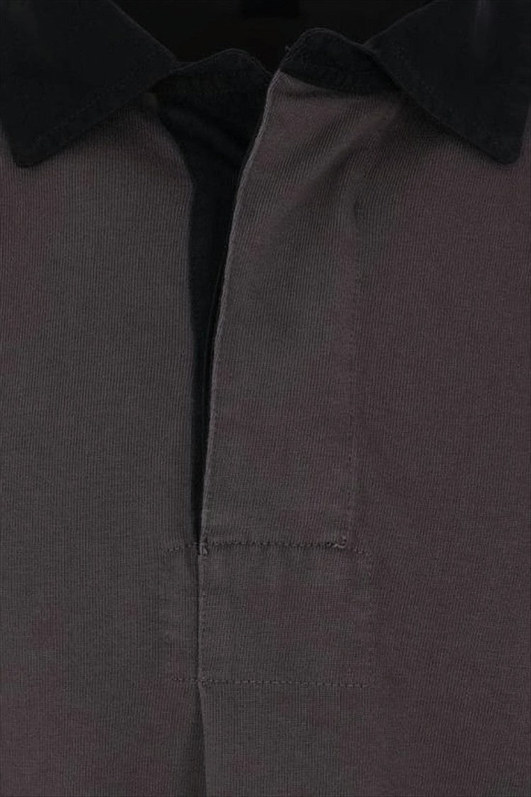 Maison Margiela Long-Sleeved Polo Shirt With Cropped Fit And Contrasting Collar