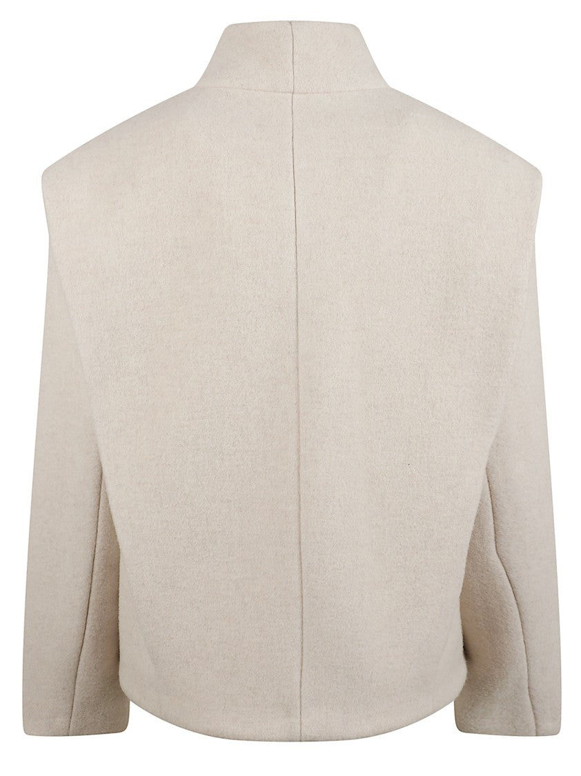 Isabel Marant Cropped Beige Coat With V-Neckline