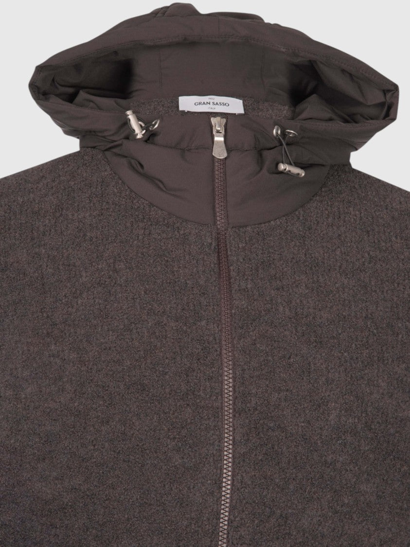 Gran Sasso 3-Ply Bouclé Wool Jacket With Padded Nylon Hood