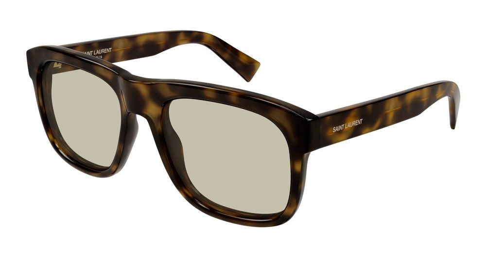 Saint Laurent Havana Square Acetate Sunglasses