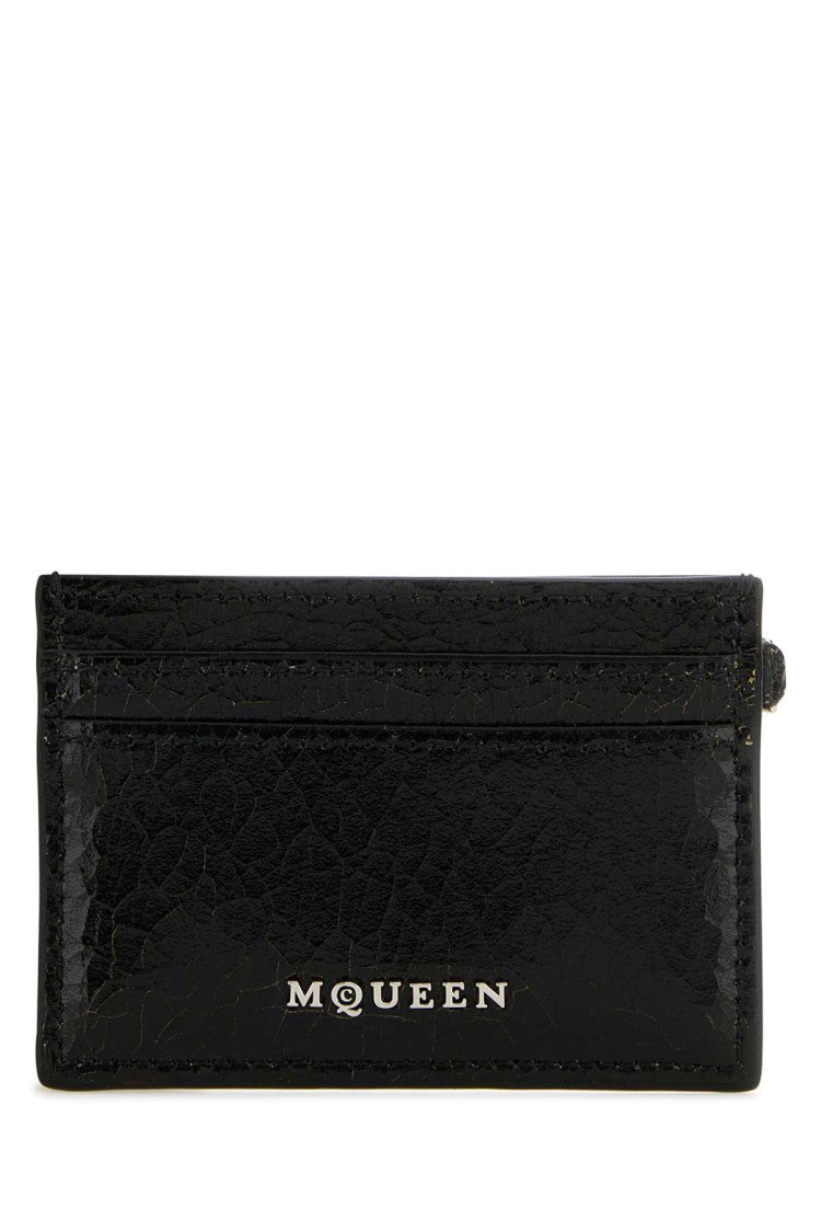 Alexander Mcqueen Black Leather Card Holder