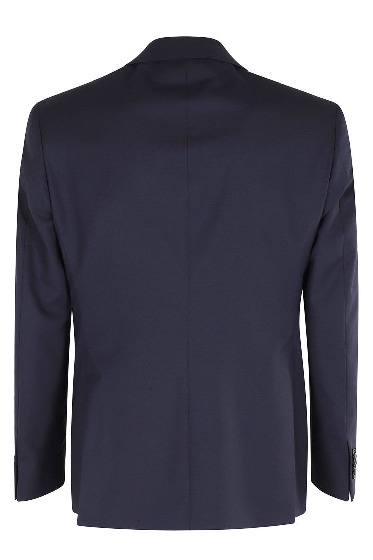 Luigi Bianchi Blue Single-Breasted Peak Lapel Slim Fit Wool Suit