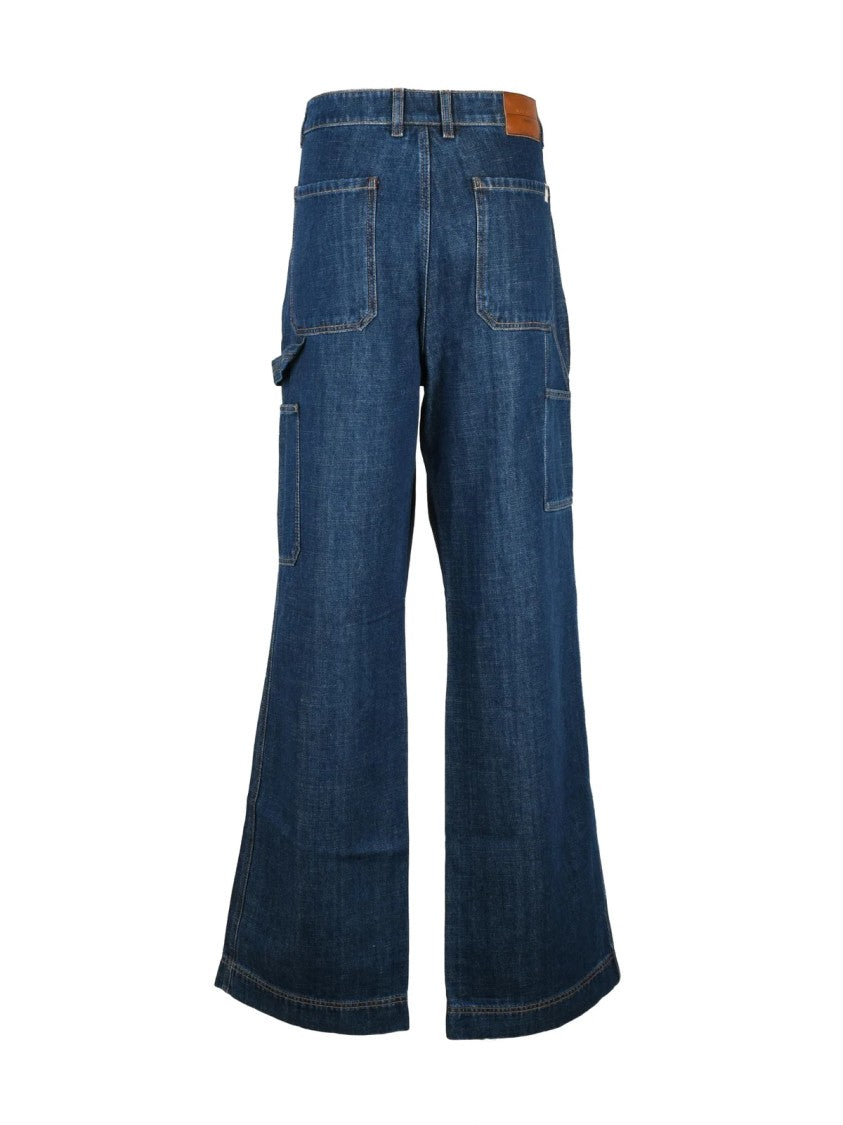 Max Mara Wide-Leg Jeans With Zip Closure And Utility Pockets