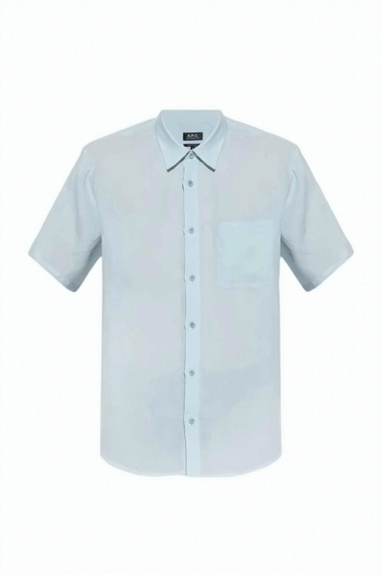 A.P.C. Relaxed Fit Linen Short Sleeve Shirt