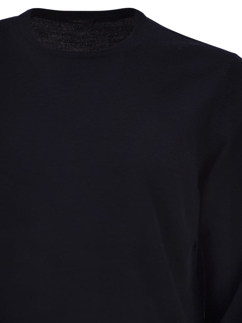 Kiton Long-Sleeved Wool Crew Neck Jumper
