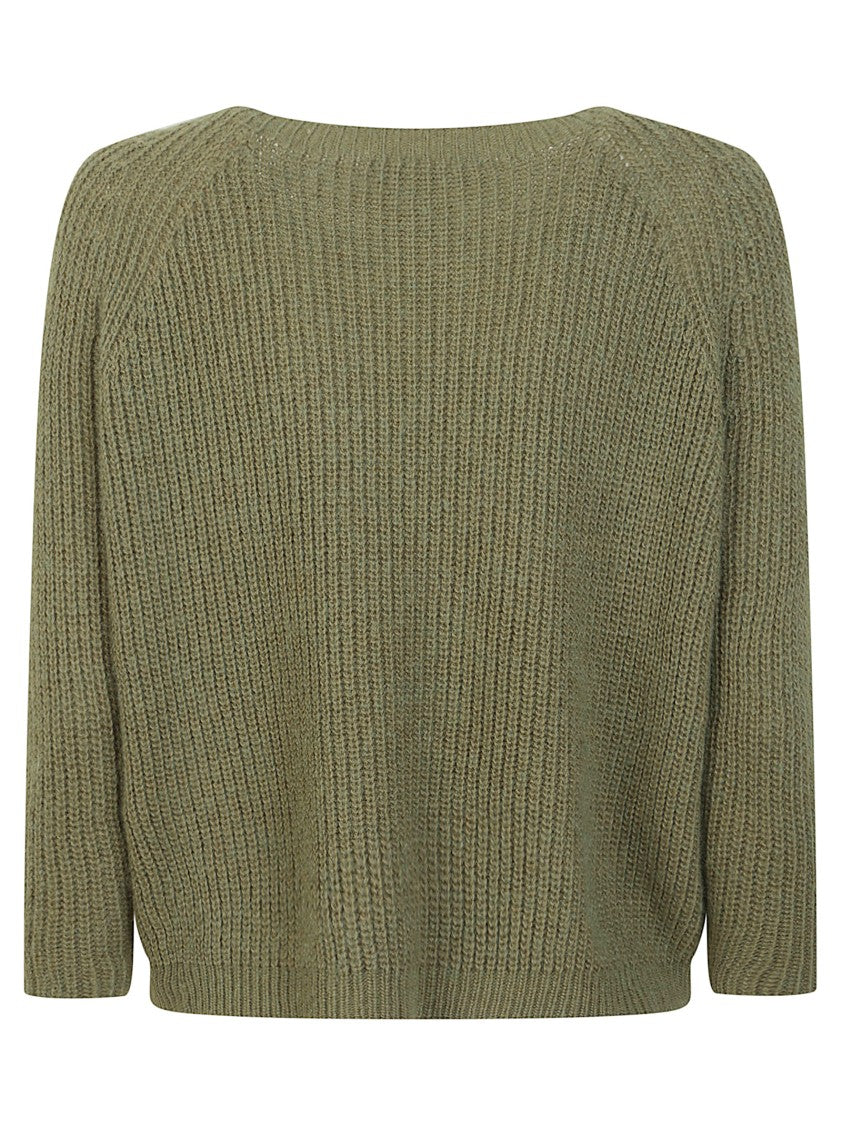Max Mara Ribbed Mohair Blend Sweater With Textured Knit Design