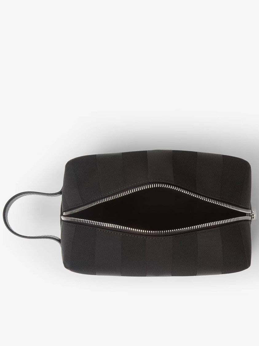 Fendi Rectangular Black Toiletry Bag With Sturdy Zipper Closure