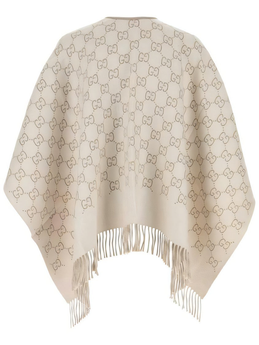 Gucci Wool Cape With Interlocking Pattern