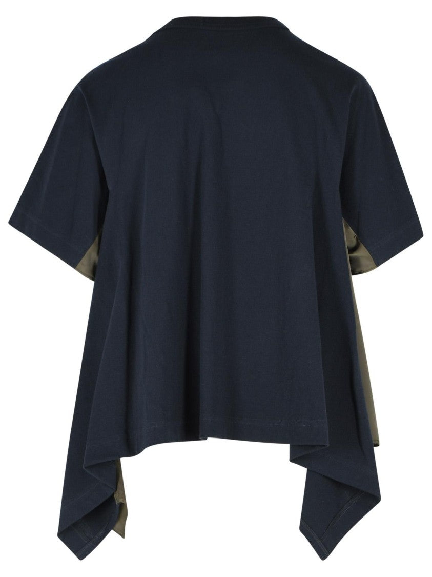 Sacai Navy Cotton T-Shirt