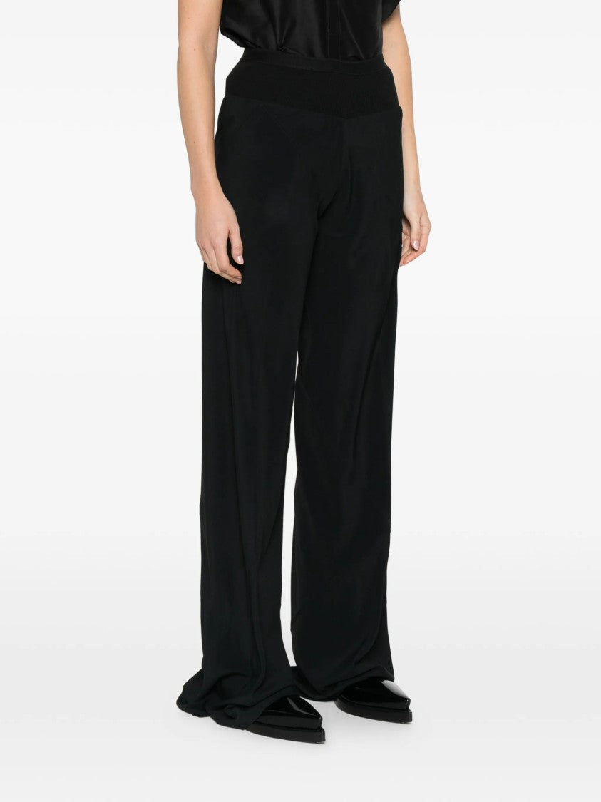Rick Owens Bias Pantaloni Black Wide-Leg Trousers