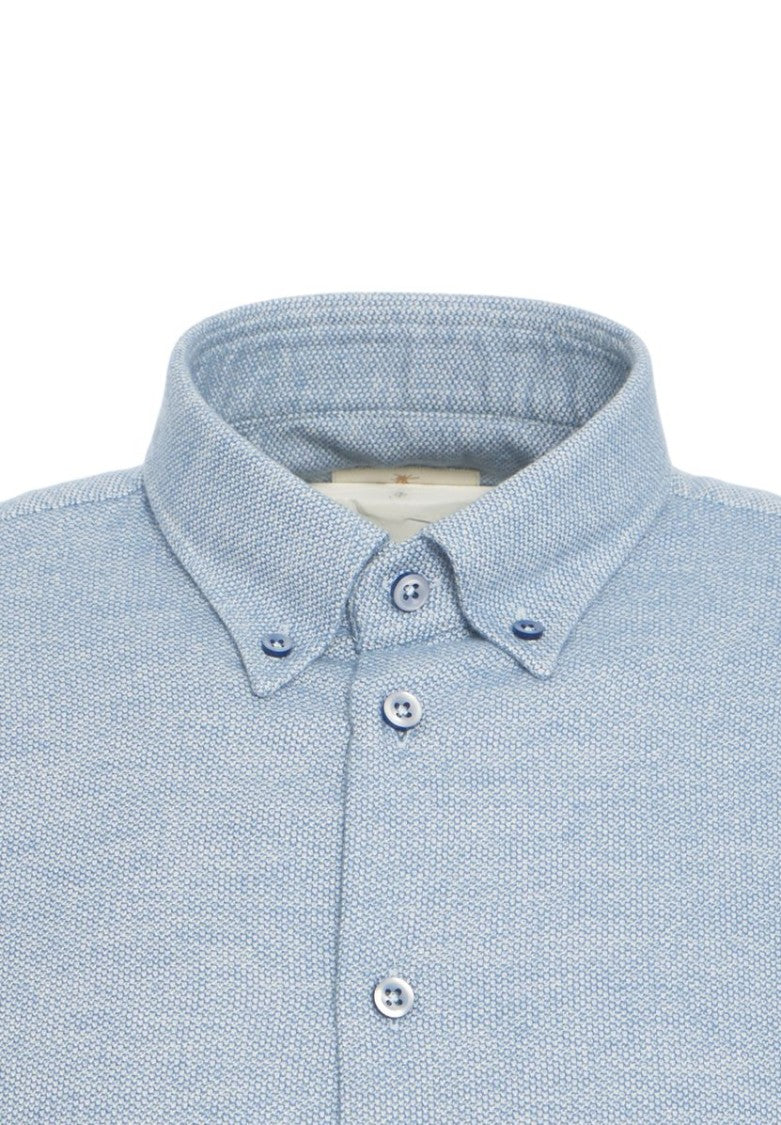 Bastoncino Button-Down Cotton Shirt With Textured Weave