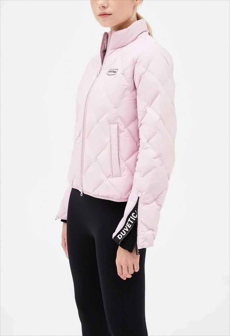 Duvetica Cropped Diamond-Quilted Padded Jacket With High Collar