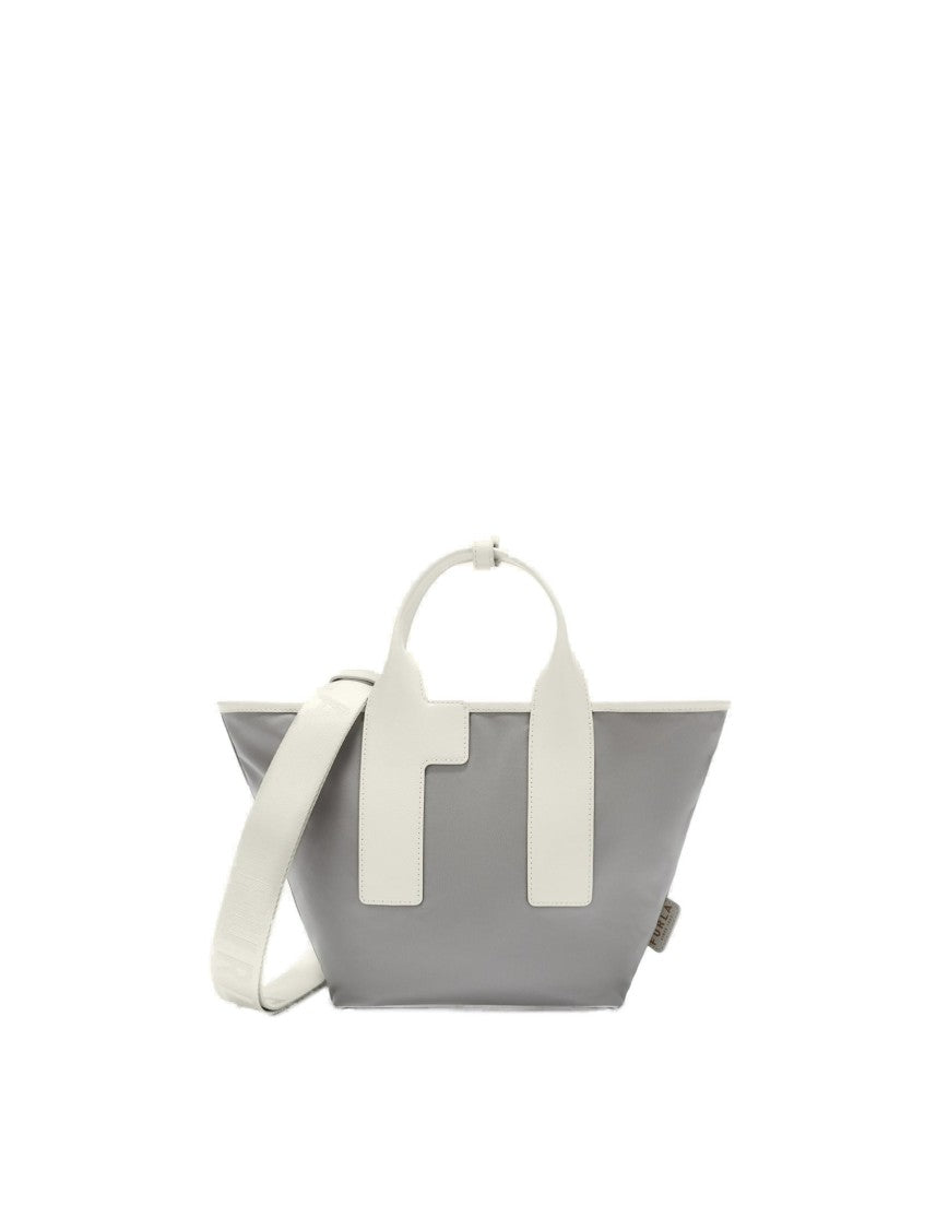 Furla Piuma M Tote Nylon Handbag Ash Color