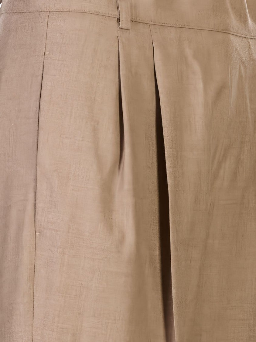 Max Mara Straight-Leg Trousers With Tailored Waistband And Pleated Details