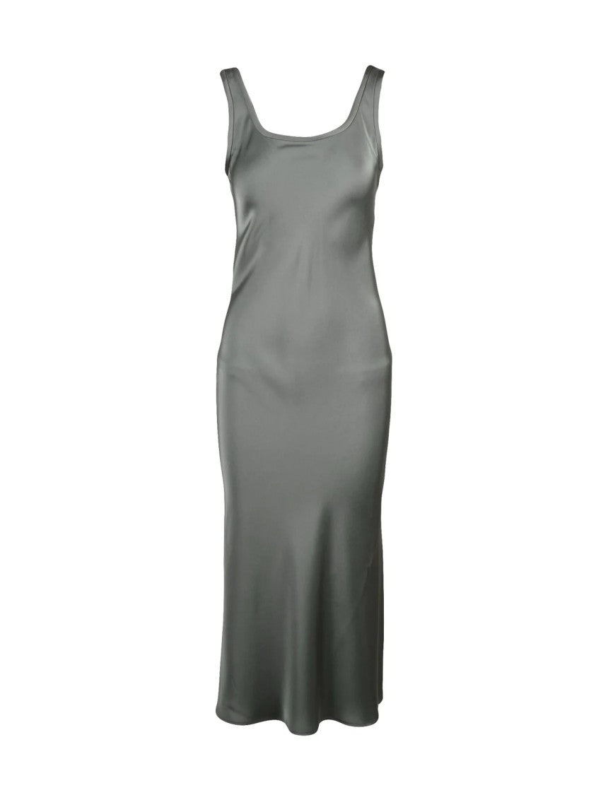 Marella Monochrome Fluid Midi Slip Dress With Wide Shoulder Straps