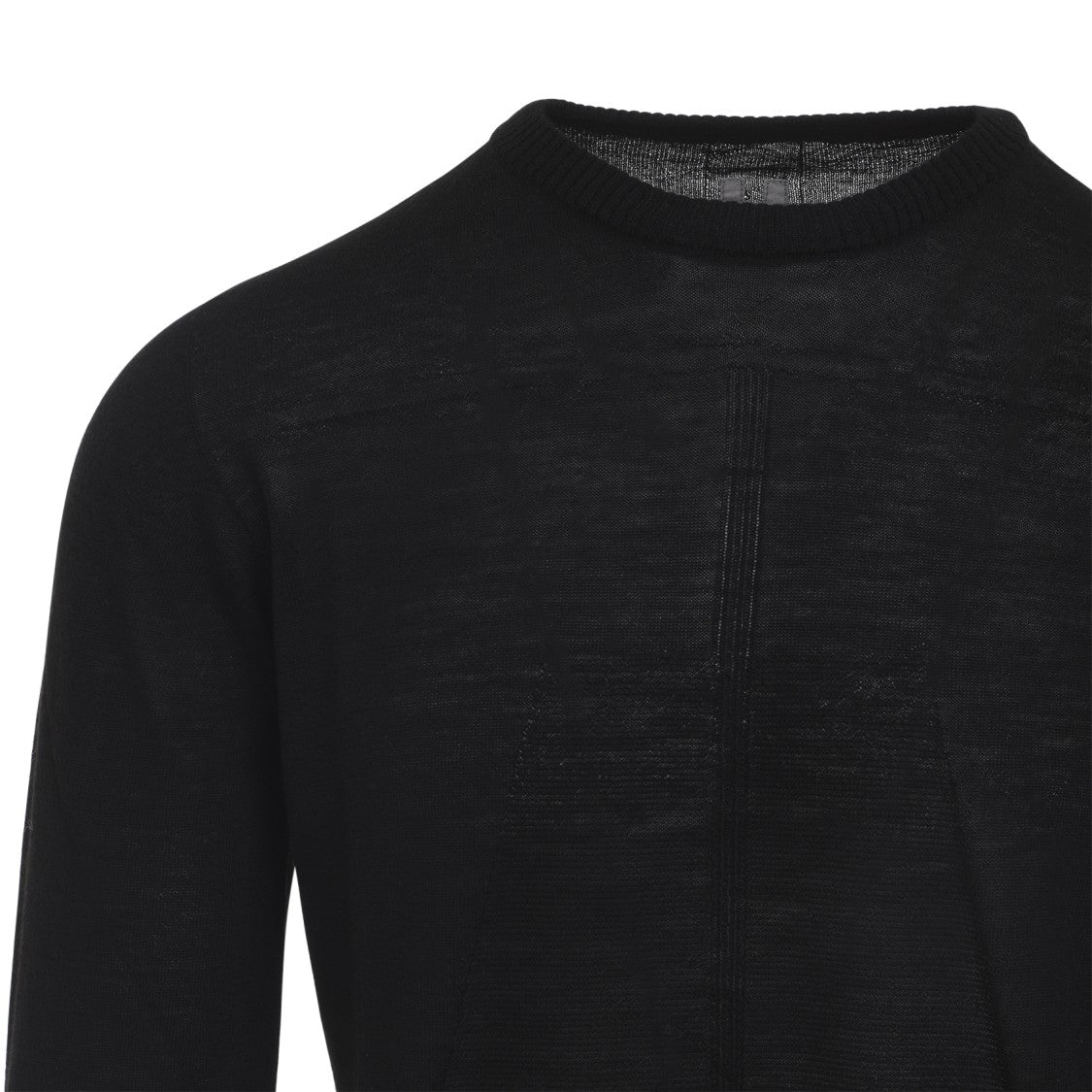 Rick Owens Black Virgin Wool Biker Level Sweater