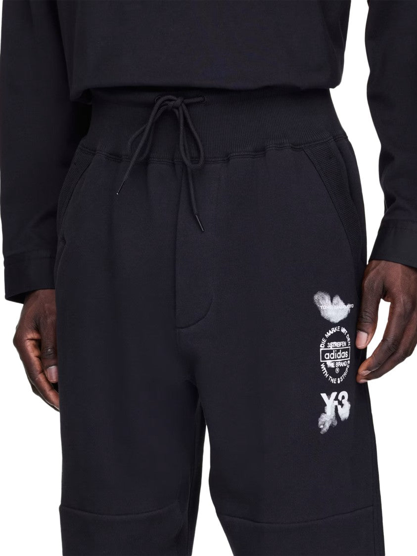 Y-3 Relaxed Fit Cropped Trousers With Graphic Print