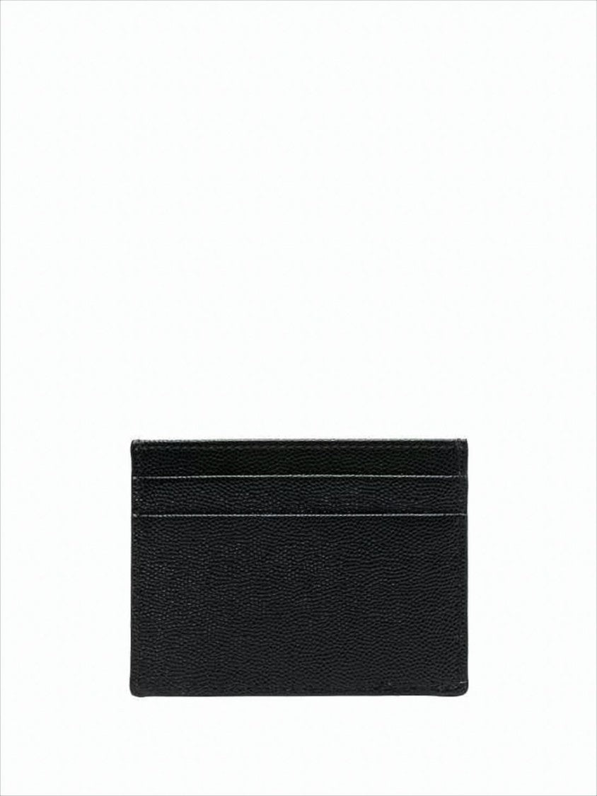Palm Angels Textured Calf Leather Card Wallet With Graphic Design
