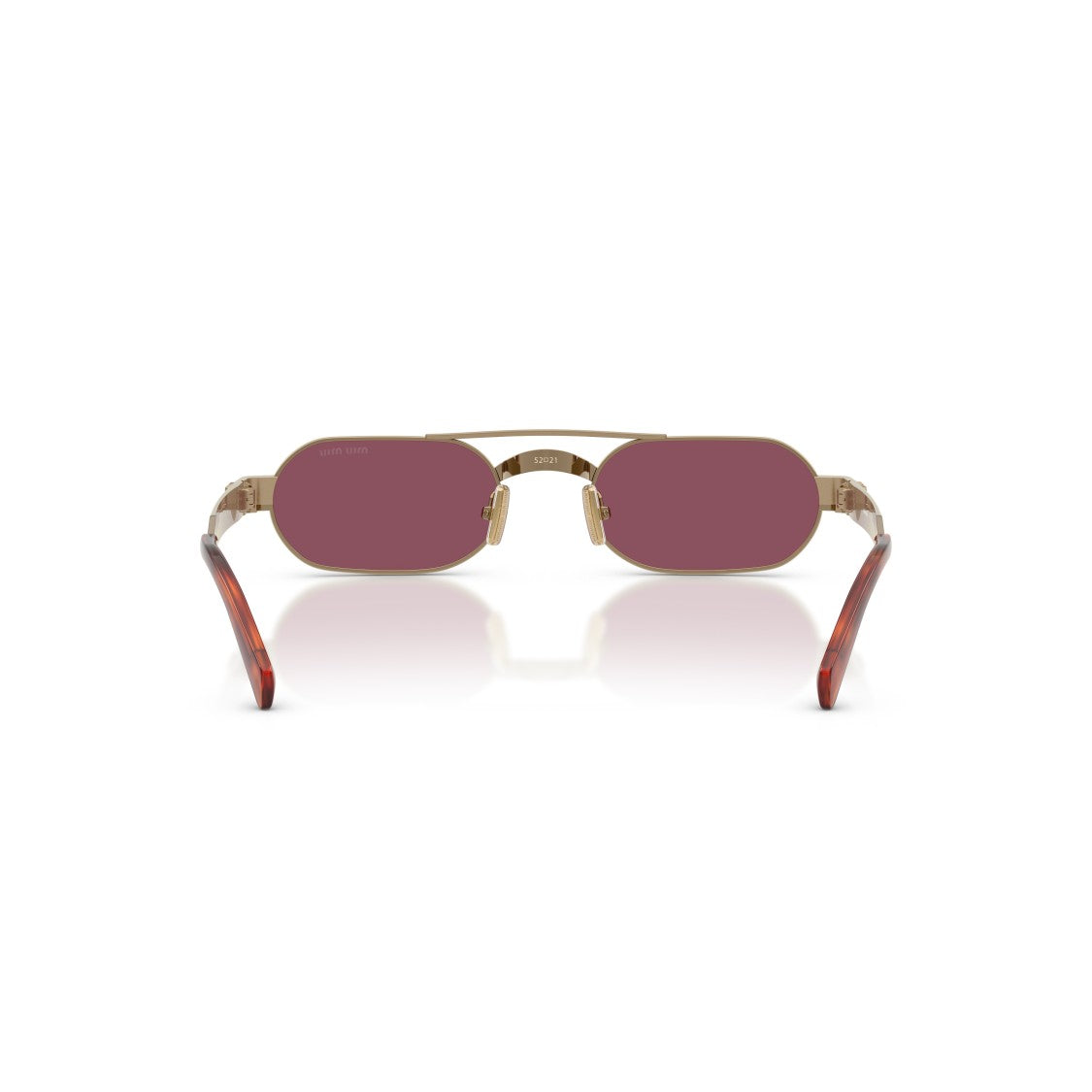 Miu Miu Gold-Tone Metal Frame Sunglasses With Oval Lenses