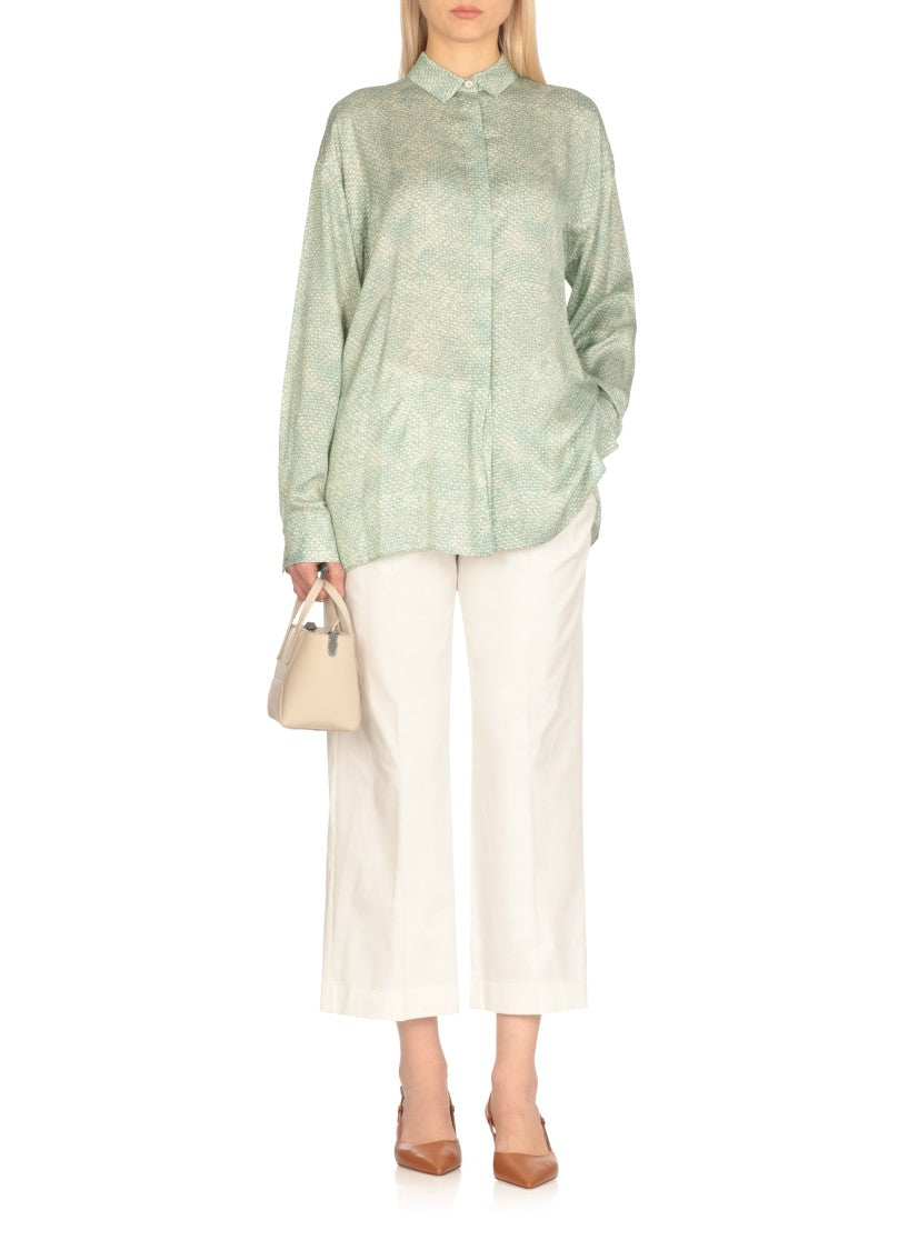 Pt Torino Aqua Green Viscose Shirt